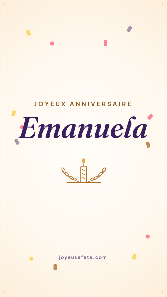 Image « Joyeux anniversaire Emanuela » au format story