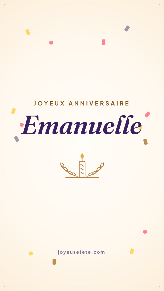 Image « Joyeux anniversaire Emanuelle » au format story