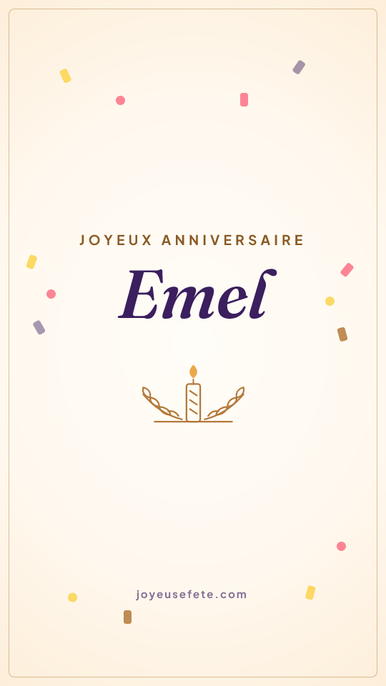 Image « Joyeux anniversaire Emel » au format story