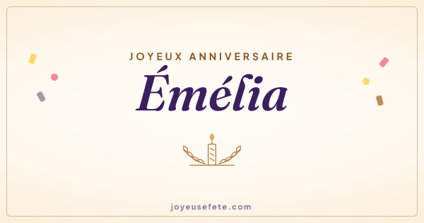 Image « Joyeux anniversaire Émélia » au format large
