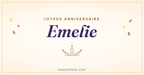 Image « Joyeux anniversaire Emelie » au format large