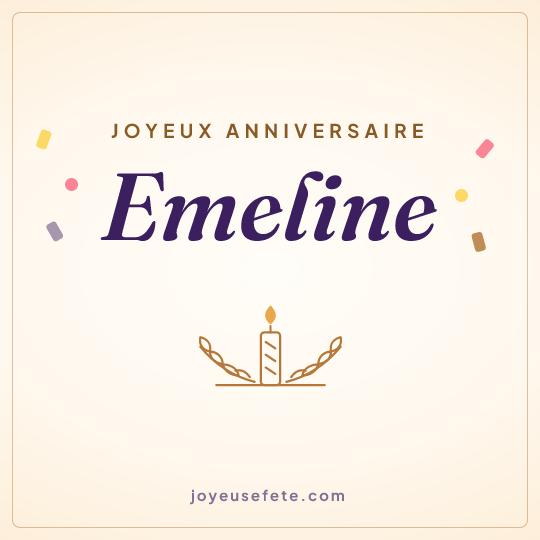 Image carrée « Joyeux anniversaire Emeline » pour WhatsApp