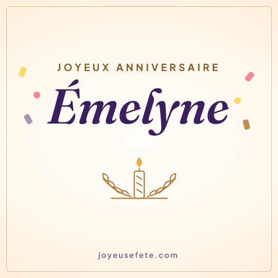Image carrée « Joyeux anniversaire Emelyne » pour WhatsApp