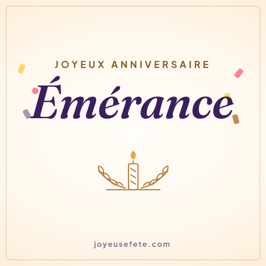 Image carrée « Joyeux anniversaire Émérance » pour WhatsApp