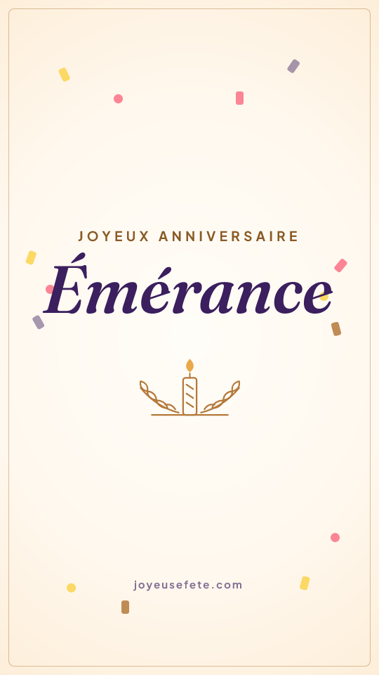 Image « Joyeux anniversaire Émérance » au format story