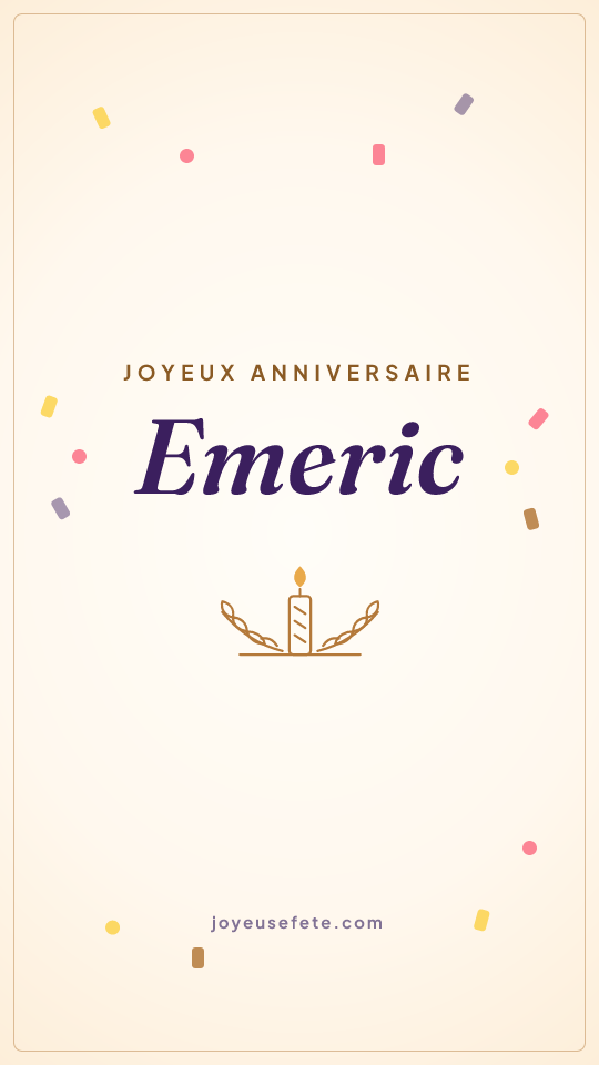 Image « Joyeux anniversaire Emeric » au format story