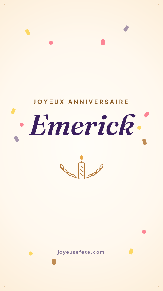 Image « Joyeux anniversaire Emerick » au format story