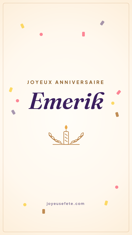 Image « Joyeux anniversaire Emerik » au format story