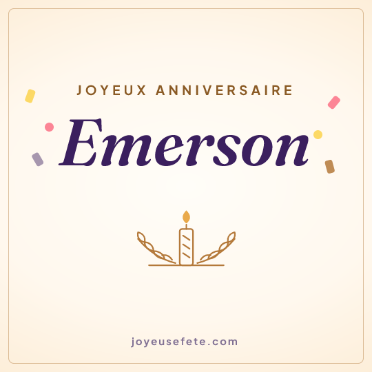 Image carrée « Joyeux anniversaire Emerson » pour WhatsApp