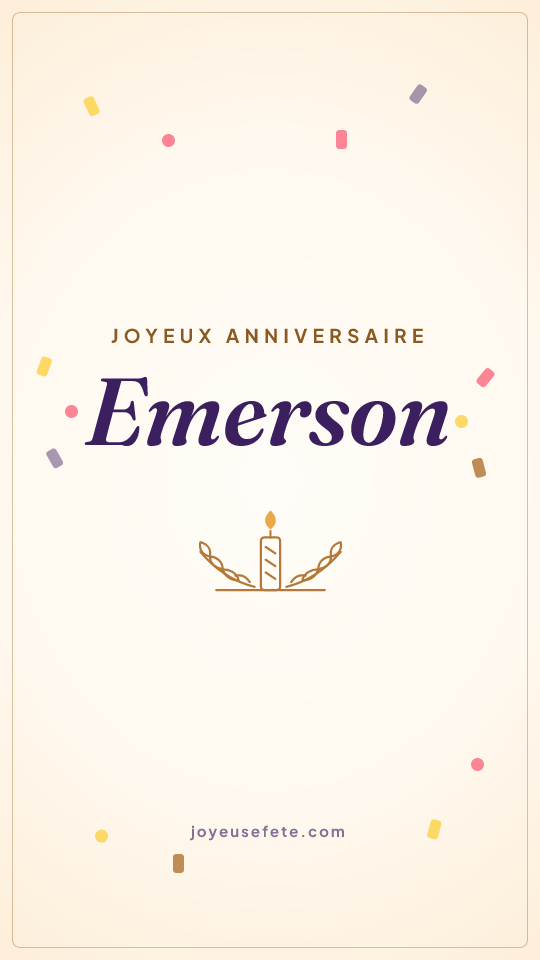 Image « Joyeux anniversaire Emerson » au format story