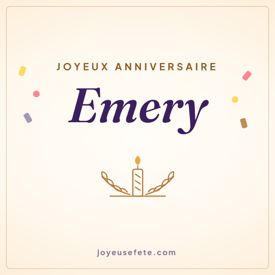 Image carrée « Joyeux anniversaire Emery » pour WhatsApp