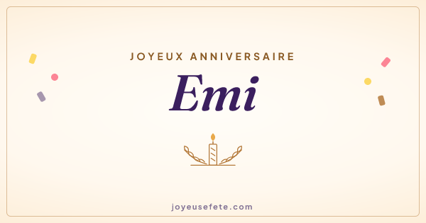 Image « Joyeux anniversaire Emi » au format large