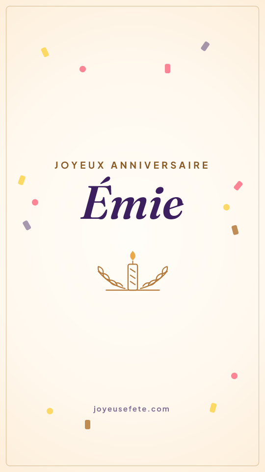 Image « Joyeux anniversaire Émie » au format story