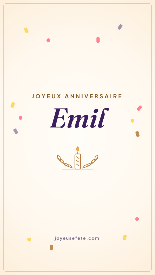 Image « Joyeux anniversaire Emil » au format story