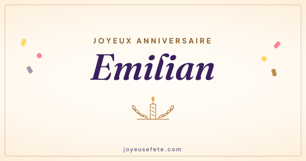 Image « Joyeux anniversaire Emilian » au format large