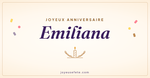 Image « Joyeux anniversaire Emiliana » au format large