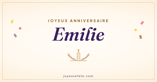 Image « Joyeux anniversaire Emilie » au format large
