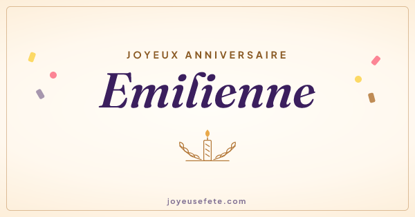 Image « Joyeux anniversaire Emilienne » au format large