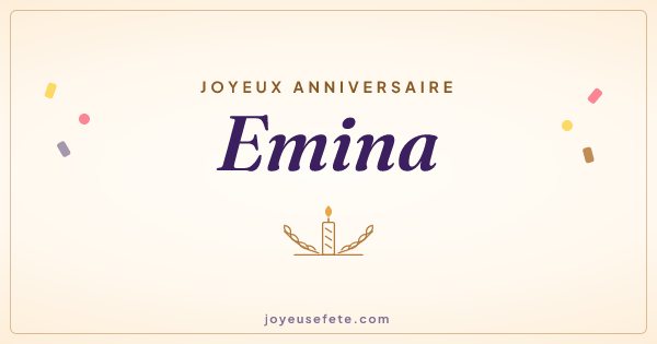 Image « Joyeux anniversaire Emina » au format large