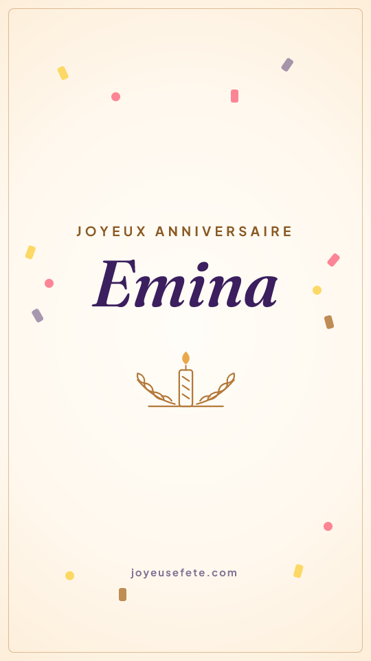 Image « Joyeux anniversaire Emina » au format story