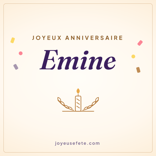 Image carrée « Joyeux anniversaire Emine » pour WhatsApp