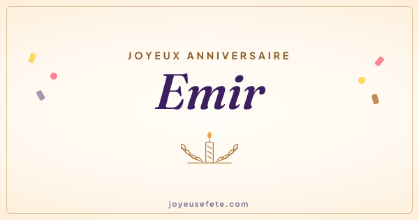 Image « Joyeux anniversaire Emir » au format large