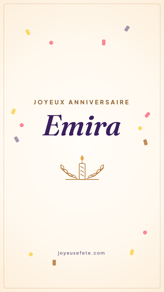 Image « Joyeux anniversaire Emira » au format story