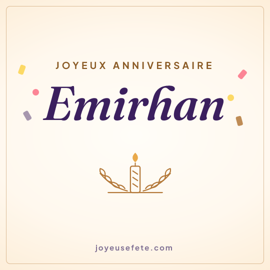 Image carrée « Joyeux anniversaire Emirhan » pour WhatsApp