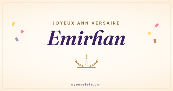 Image « Joyeux anniversaire Emirhan » au format large