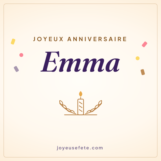 Image carrée « Joyeux anniversaire Emma » pour WhatsApp