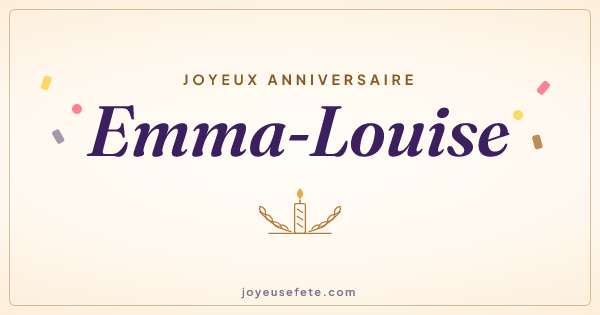 Image « Joyeux anniversaire Emma-Louise » au format large
