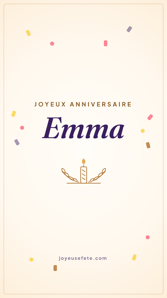 Image « Joyeux anniversaire Emma » au format story