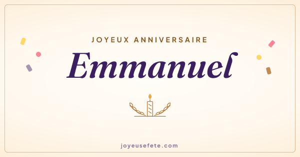 Image « Joyeux anniversaire Emmanuel » au format large
