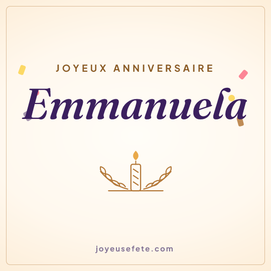 Image carrée « Joyeux anniversaire Emmanuela » pour WhatsApp