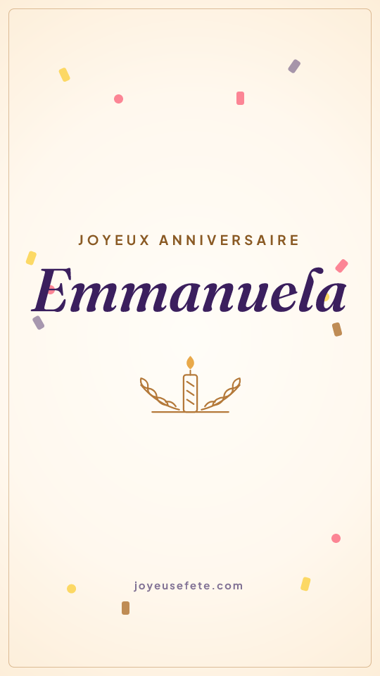Image « Joyeux anniversaire Emmanuela » au format story