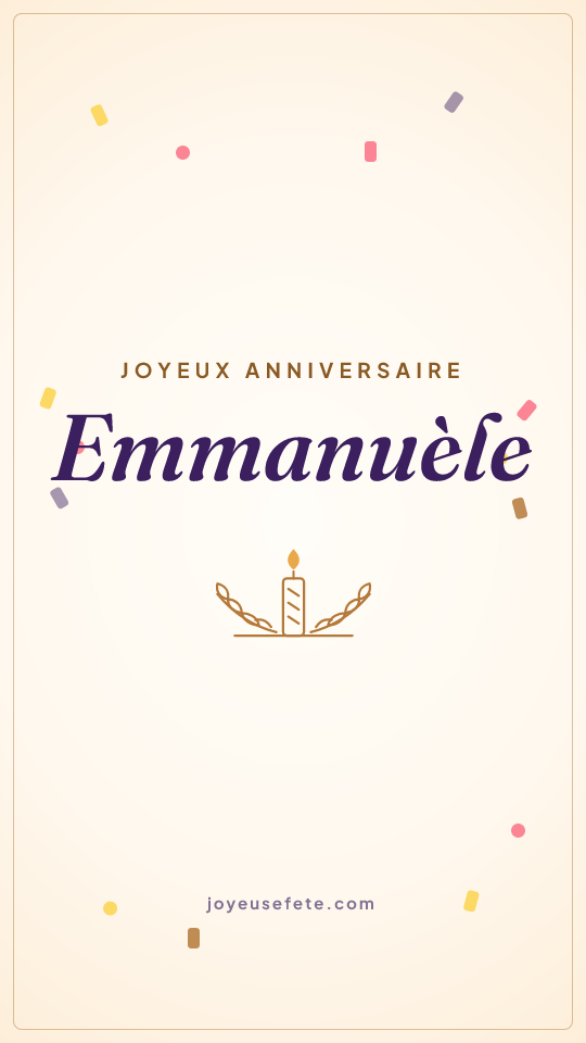 Image « Joyeux anniversaire Emmanuèle » au format story