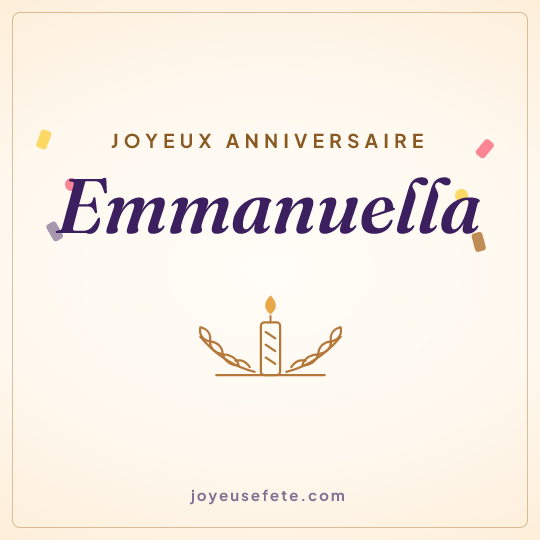 Image carrée « Joyeux anniversaire Emmanuella » pour WhatsApp
