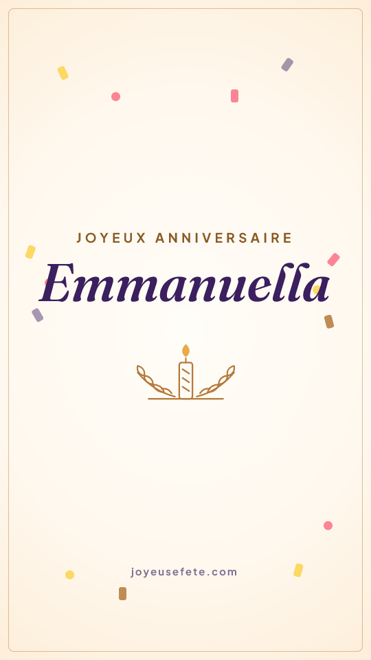 Image « Joyeux anniversaire Emmanuella » au format story