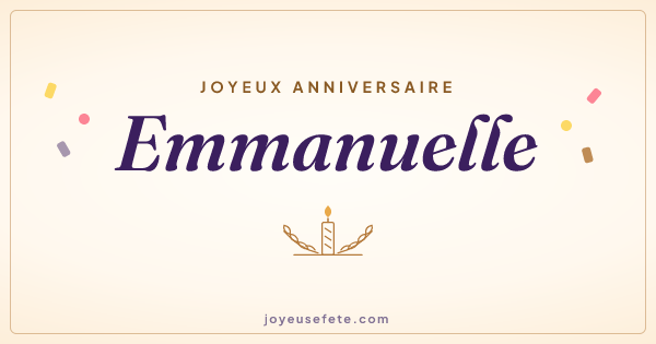 Image « Joyeux anniversaire Emmanuelle » au format large