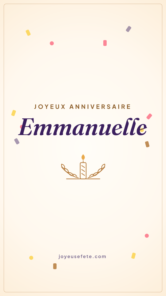 Image « Joyeux anniversaire Emmanuelle » au format story