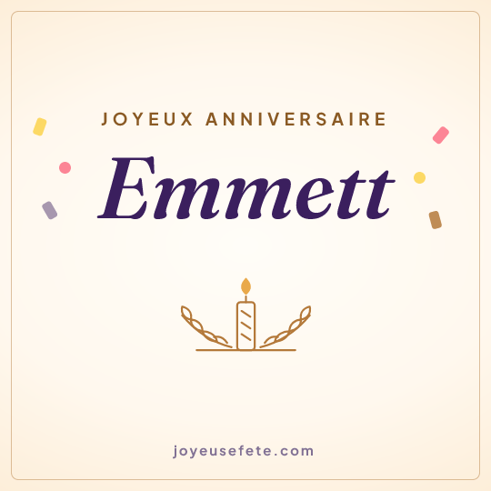 Image carrée « Joyeux anniversaire Emmett » pour WhatsApp