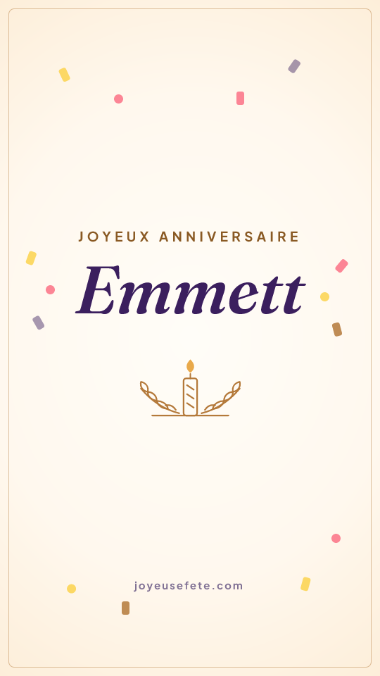 Image « Joyeux anniversaire Emmett » au format story