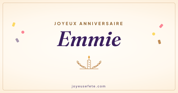 Image « Joyeux anniversaire Emmie » au format large