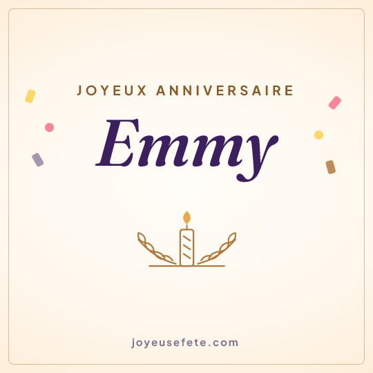 Image carrée « Joyeux anniversaire Emmy » pour WhatsApp