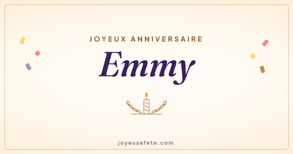Image « Joyeux anniversaire Emmy » au format large