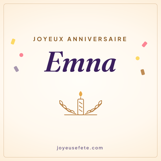 Image carrée « Joyeux anniversaire Emna » pour WhatsApp