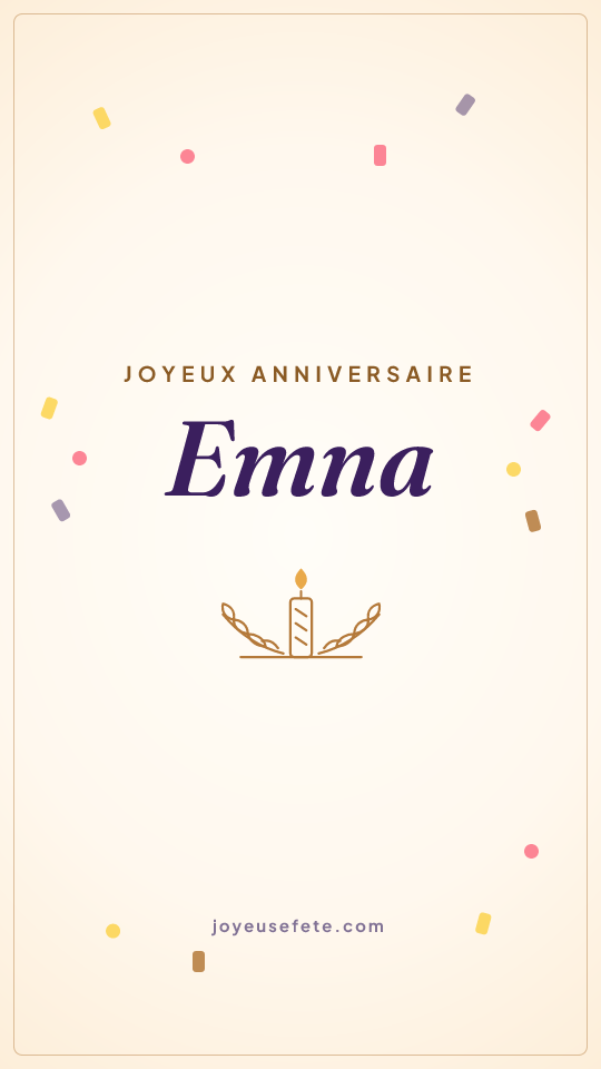Image « Joyeux anniversaire Emna » au format story