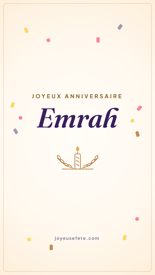 Image « Joyeux anniversaire Emrah » au format story