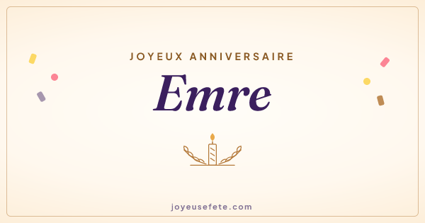 Image « Joyeux anniversaire Emre » au format large