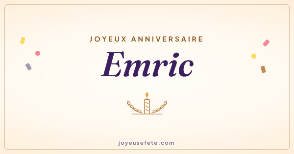 Image « Joyeux anniversaire Emric » au format large